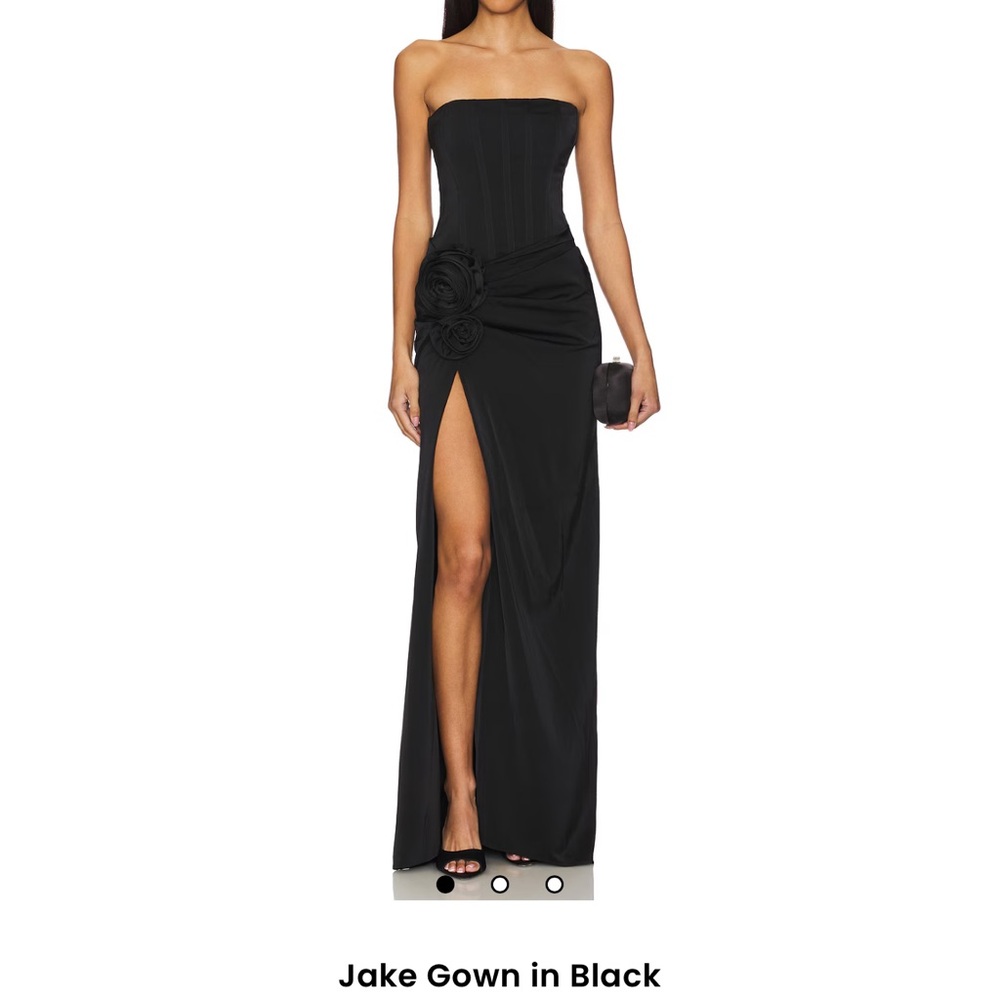 NBD Black Strapless Evening Dress